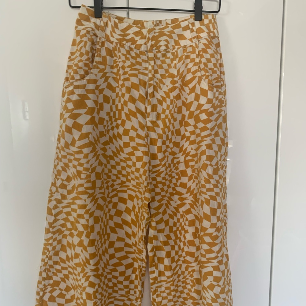 Free People Menocra Geometric Patterned Wide-Leg Pants